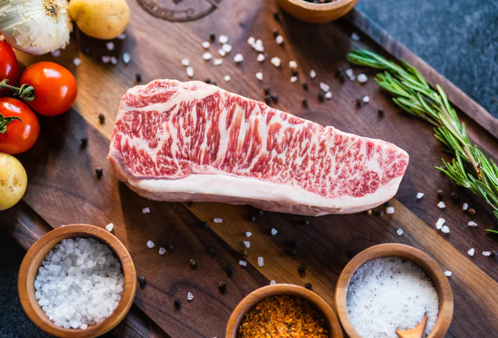 Australian Stone Axe Full Blood Wagyu NY Strip BMS 9+